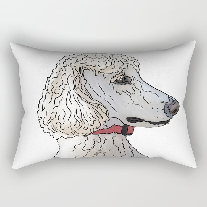 Kyah the White Standard Poodle Rectangular Pillow