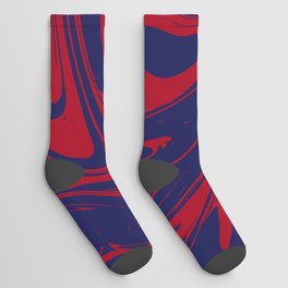 Marbled Texture (red + navy blue) Socks