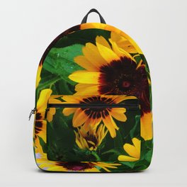 Black Eyed Susans Backpack | Flower, Black, Photo, Plant, Brown, Petals, Leaves, Bush, Susan, Petal 