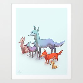 PrettyDogs Art Print | Dog, Cute, Puppy, Nice, Dogs, Comic, Digital, Pretty, Minimalism, Painting 