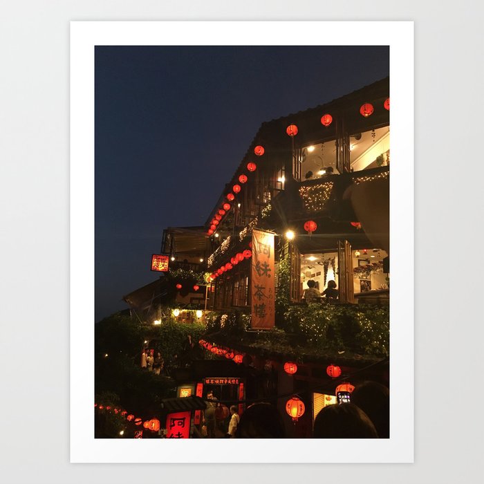 Red Lanterns at Jiufen Tea House Art Print