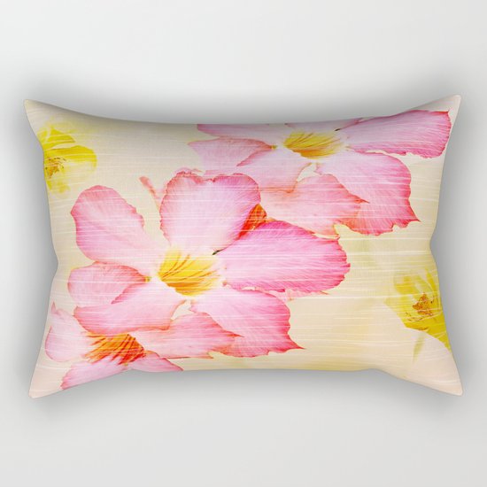 Desert Rose and Orchids Rectangular Pillow