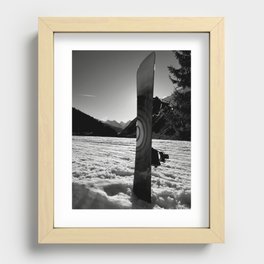 cross on the snow Recessed Framed Print