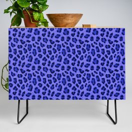 Lavender Blue Leopard Animal Print Skin Pattern Credenza