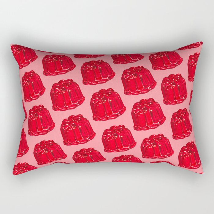 Red Jello Mold Pattern - Pink Rectangular Pillow