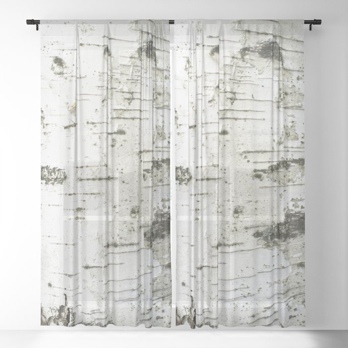 Birch bark pattern Sheer Curtain