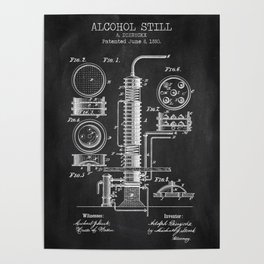 Alcohol Still chalkboard patent Poster