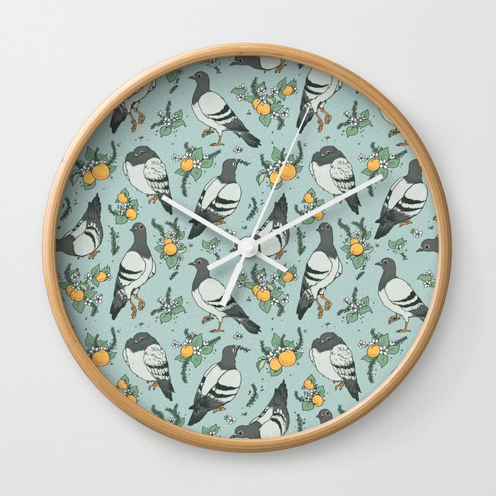 Pigeons, Apricots, and Thyme Wall Clock