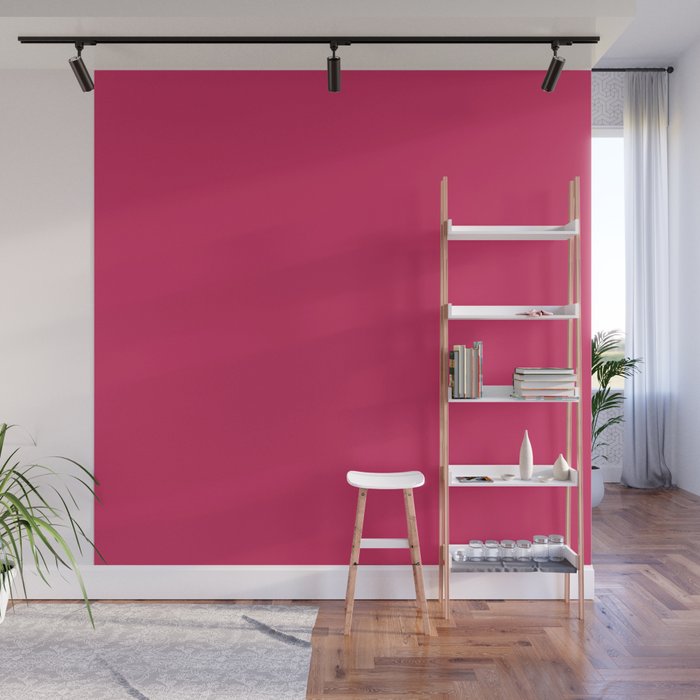 Sparkling Cosmo rose red solid color modern abstract pattern  Wall Mural