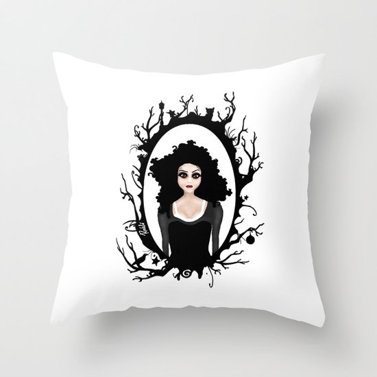 I keep my dark thoughts deep inside. Throw Pillow