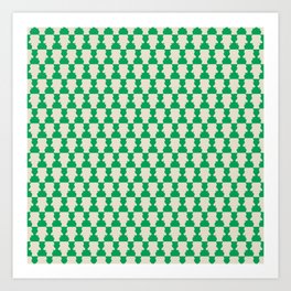 Green geometrical seamless pattern 02 Art Print