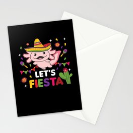 Axolotl Cinco De Mayo Cute Animals Lets Fiesta Stationery Card