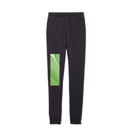 Leaf Green Modern Abstract Curved Stripes Kids Joggers