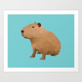 Capybara Polygon Art Art Print