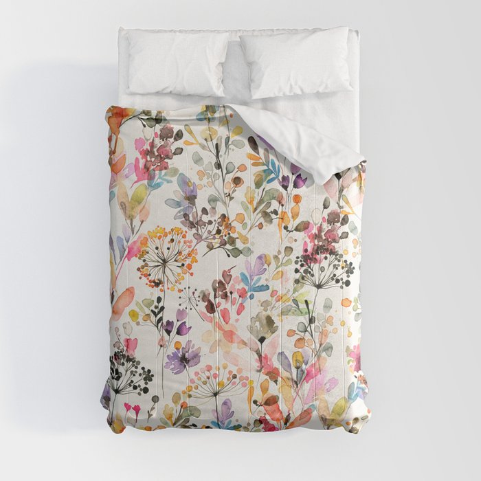 Wild grasses watercolor Comforter