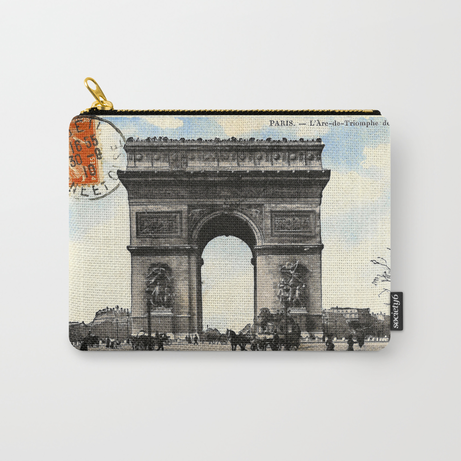 Antique Vintage French Post Card L Arc De Triomphe De L Etoile Carry All Pouch By Inkcocace Society6