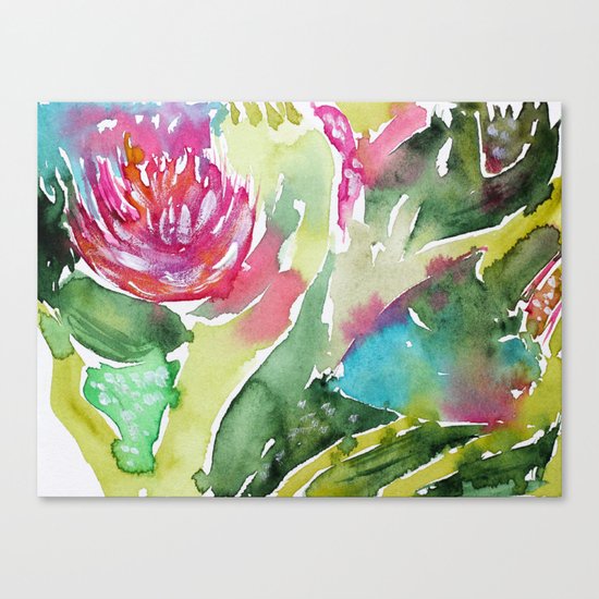 Floral abstraction || watercolor Canvas Print
