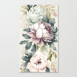 Floral botanical hand painted watercolor illustration Canvas Print
