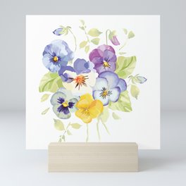 Lovely Blooming Pansies Mini Art Print