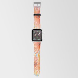 Abstract Watercolor Fire Flowers Apple Watch Band