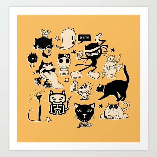 Cat Menagerie Art Print