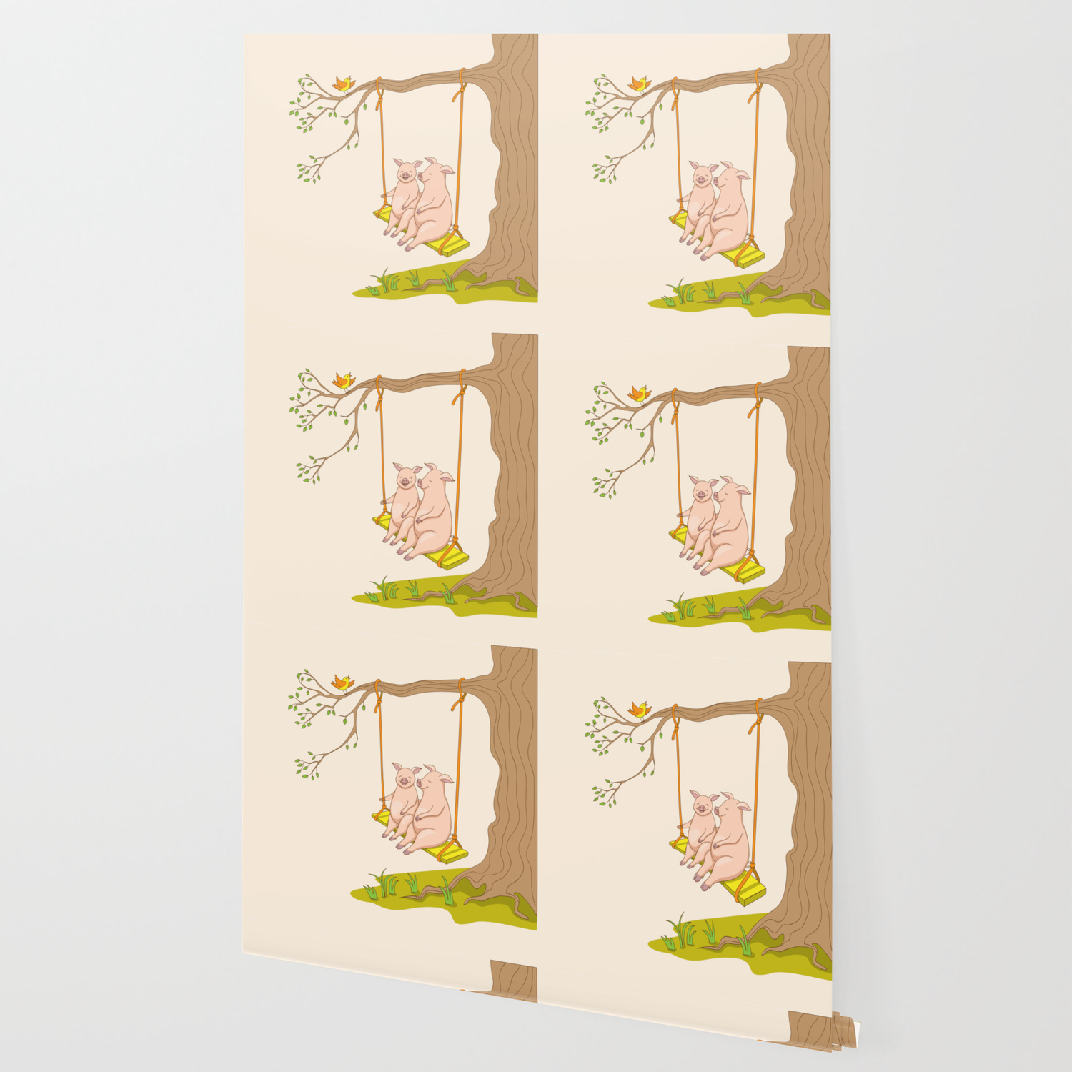 Piggies On The Swing Wallpaper By Alinanovikova Society6