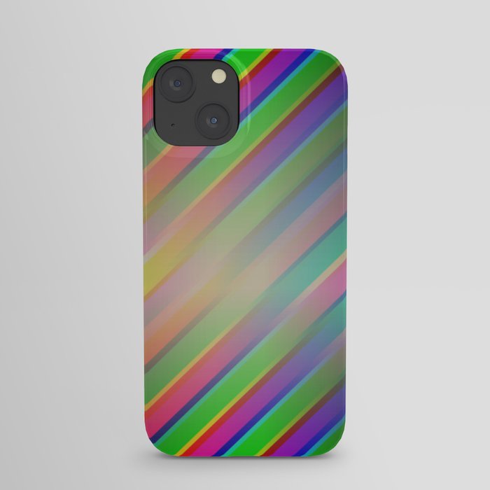 Diagonal Multicolored Lines Like A Rainbow iPhone Case