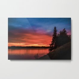 Evening on the river Metal Print