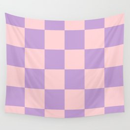 Checker Pattern 342 Pink and Lilac Wall Tapestry
