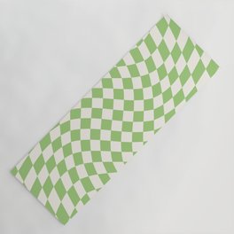 Green Checker Swirl Yoga Mat