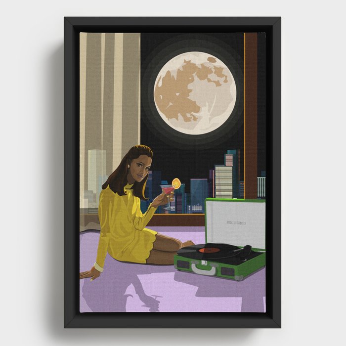 Moonlight Tunes Framed Canvas