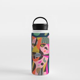 Leopard Water Bottle | Pop Art, Artist, Green, Mid Century, Illustration, Curated, Graphicdesign, Digital, Painting, Visualarts 