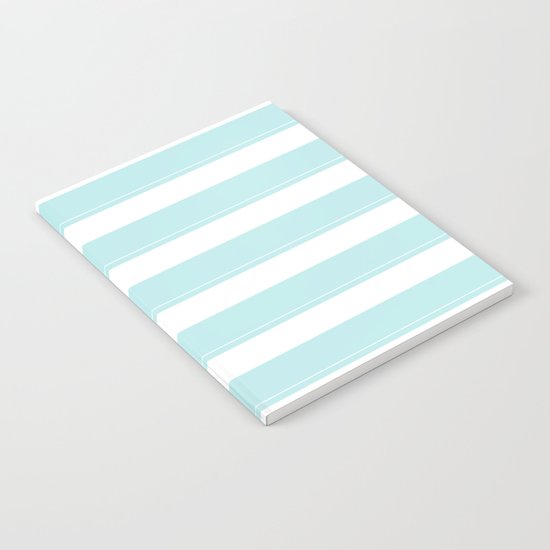 Striped 2 - turquoise stripes on white - #Society6 Notebook