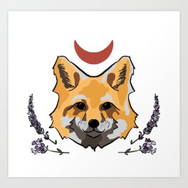 Libra Zodiac Fox Art Print