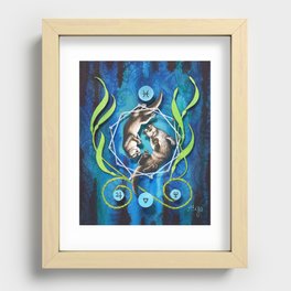 "Friendship" Pisces/ Otters/ Kelp- Herbal Zodiac Series Recessed Framed Print
