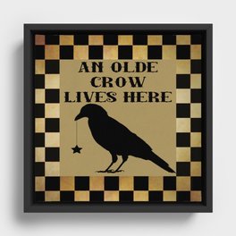 Black Tan Americana Rustic Crow Bird Prim Art Home Decor A750 Framed Canvas