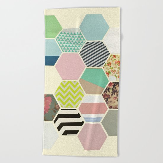 Florals and Stripes Beach Towel