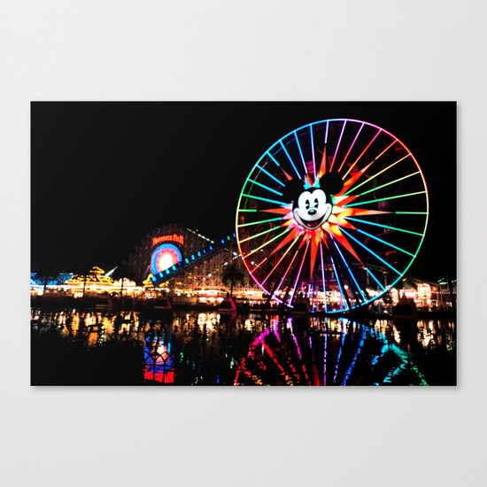Paradise Pier at Night Canvas Print