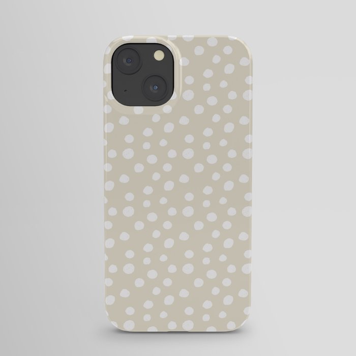 Beige & White Dots  iPhone Case