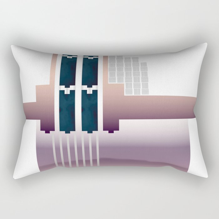 Minimal Gradient Geometric Abstract Rectangular Pillow