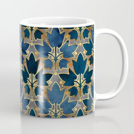 Abstract Leaves Pattern (copper& prussian blue) Coffee Mug