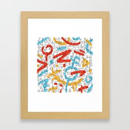 Creatures Red Blue Yellow Framed Art Print