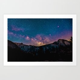 Milky Way Mountains Deep Pastels Art Print