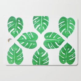 Nature tropical palm leaf print green pattern  Cutting Board