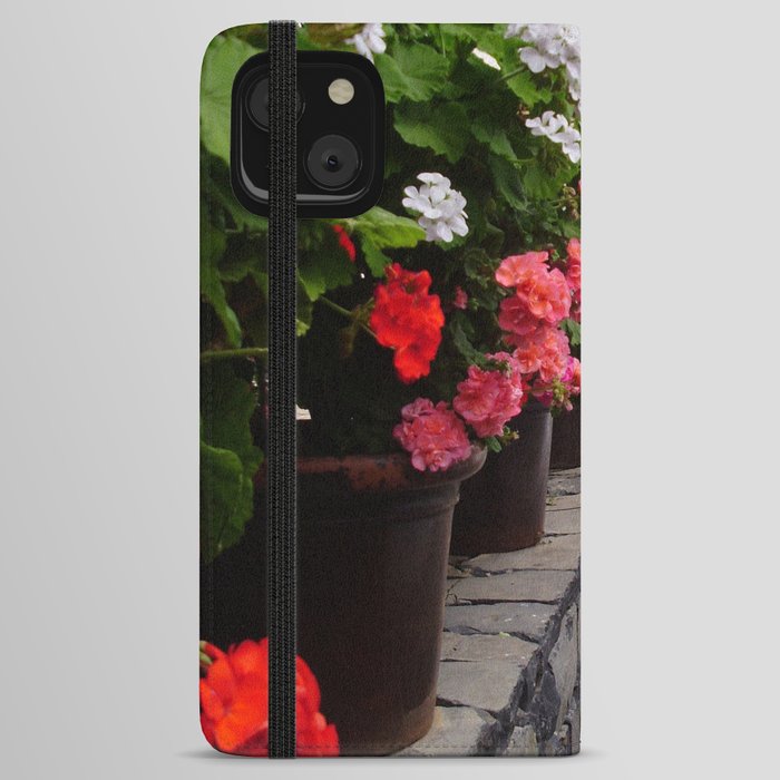 Spain Photography - Street Filled With Wonderful Flowers iPhone Wallet Case