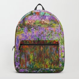 Claude Monet Irises In Monet's Garden At Giverny Backpack