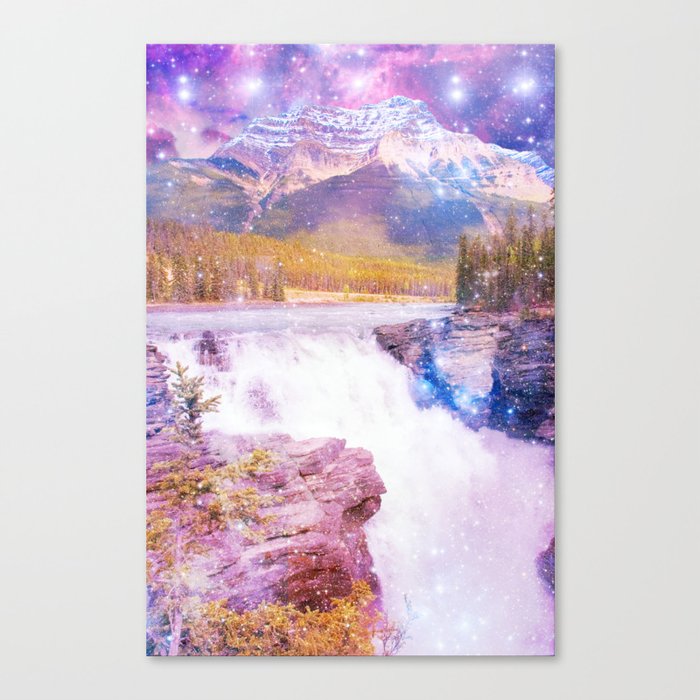 Waterfall and Mountain Canvas Print