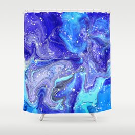 Blue Marble Shower Curtains For Any, Blue Marble Stone Shower Curtain