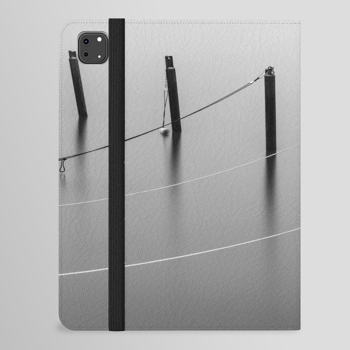 Mooring Poles in Black and White iPad Folio Case