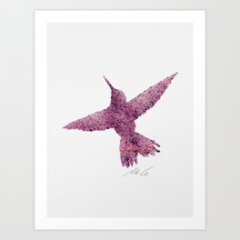 Dotted Hummingbird_Pink Art Print
